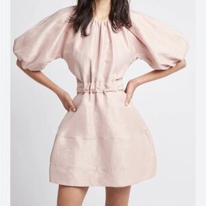 Aje Blush Puff Sleeve Mini Dress